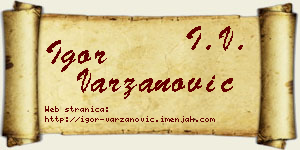 Igor Varzanović vizit kartica